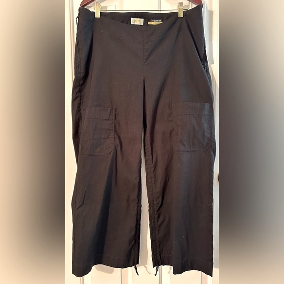 MAEVE Colette 33 Magic Fabric Wide Leg Crop Black Pull On Waist Leg Zip Adaptive - Picture 15 of 17